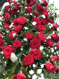 Coffin spray all in red